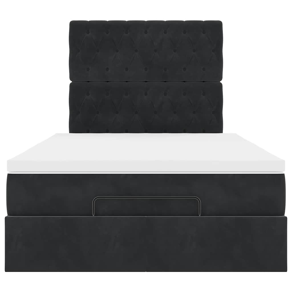 Οθωμανικό κρεβάτι με στρώματα Μαύρο 120x200cm Velvet - Pakobazaar