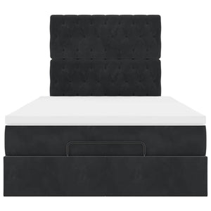 Οθωμανικό κρεβάτι με στρώματα Μαύρο 120x200cm Velvet - Pakobazaar