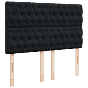 Οθωμανικό κρεβάτι με στρώματα Μαύρο 140x190cm Βελούδο