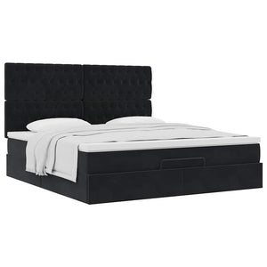 Οθωμανικό κρεβάτι με στρώματα Μαύρο 160x200cm Velvet - Pakobazaar