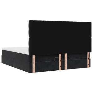 Οθωμανικό κρεβάτι με στρώματα Μαύρο 180x200cm Velvet