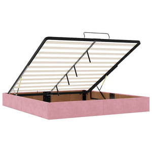 Οθωμανικό κρεβάτι με στρώματα ροζ 200x200cm Velvet - Pakobazaar