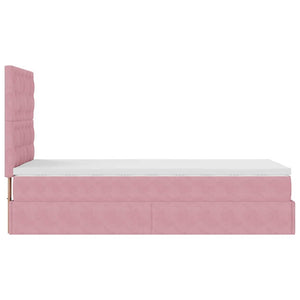 Οθωμανικό κρεβάτι με στρώματα ροζ 90x200cm Velvet - Pakobazaar