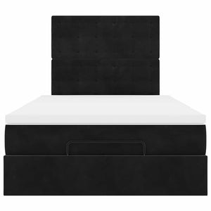 Οθωμανικό κρεβάτι με στρώματα Μαύρο 120x190cm Velvet