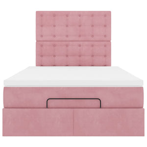 Οθωμανικό κρεβάτι με στρώματα ροζ 120x190cm Velvet - Pakobazaar