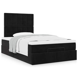 Οθωμανικό κρεβάτι με στρώματα Μαύρο 120x200cm Velvet