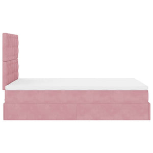 Οθωμανικό κρεβάτι με στρώματα Ροζ 120x200cm Velvet
