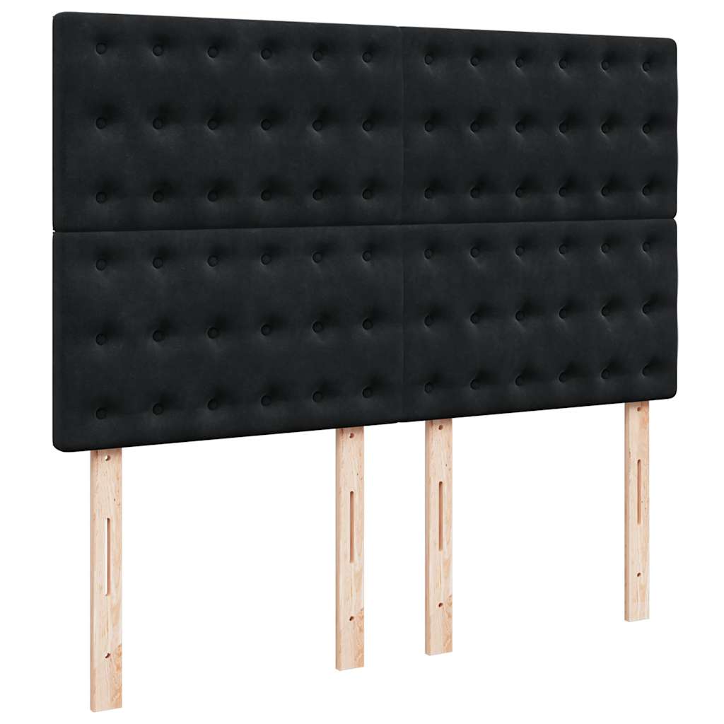 Οθωμανικό κρεβάτι με στρώματα Μαύρο 140x190cm Βελούδο - Pakobazaar