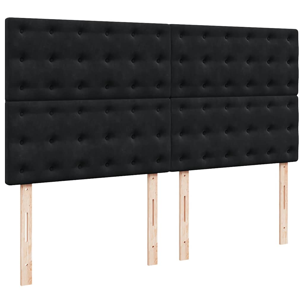 Οθωμανικό κρεβάτι με στρώματα Μαύρο 160x200cm Velvet