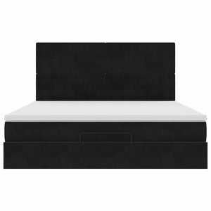 Οθωμανικό κρεβάτι με στρώματα Μαύρο 160x200cm Velvet