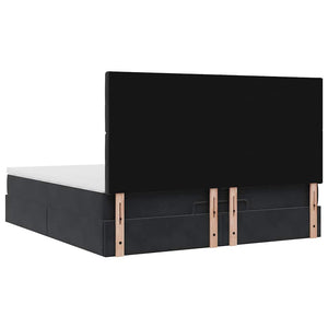 Οθωμανικό κρεβάτι με στρώματα Μαύρο 160x200cm Velvet