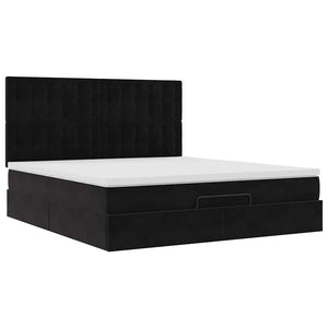 Οθωμανικό κρεβάτι με στρώματα Μαύρο 180x200cm Velvet