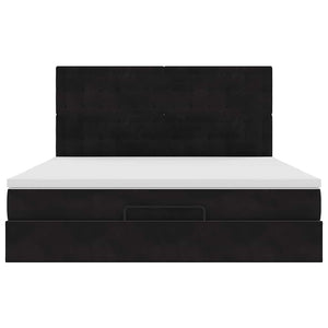 Οθωμανικό κρεβάτι με στρώματα Μαύρο 180x200cm Velvet