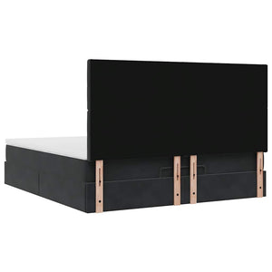 Οθωμανικό κρεβάτι με στρώματα Μαύρο 180x200cm Velvet