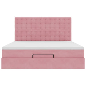 Οθωμανικό κρεβάτι με στρώματα ροζ 180x200cm Velvet - Pakobazaar