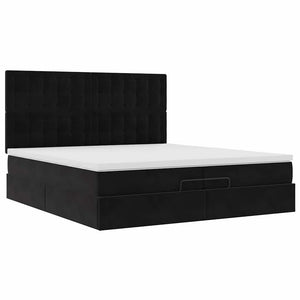 Οθωμανικό κρεβάτι με στρώματα Μαύρο 200x200cm Velvet