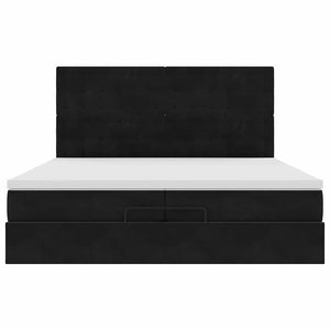 Οθωμανικό κρεβάτι με στρώματα Μαύρο 200x200cm Velvet