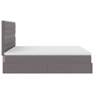 Οθωμανικό κρεβάτι με στρώματα Γκρι 160x200cm Faux Leather - Pakobazaar