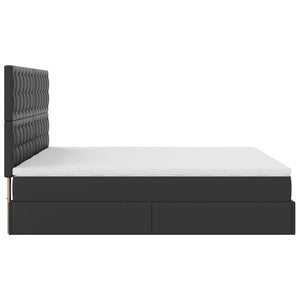 Οθωμανικό κρεβάτι με στρώματα Μαύρο 200x200cm Faux Leather - Pakobazaar