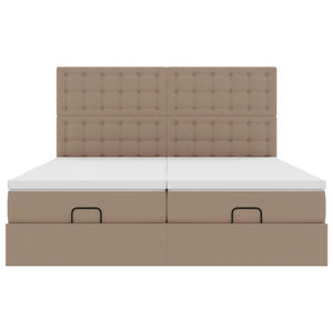 Οθωμανικό κρεβάτι με στρώματα Cappuccino 200x200cm Faux Leather - Pakobazaar