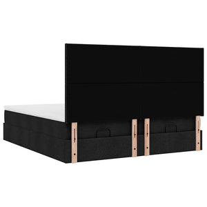Οθωμανικό κρεβάτι με στρώματα Μαύρο 180x200cm Ύφασμα - Pakobazaar