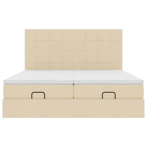 Οθωμανικό κρεβάτι με στρώματα Κρέμα 180x200cm ύφασμα