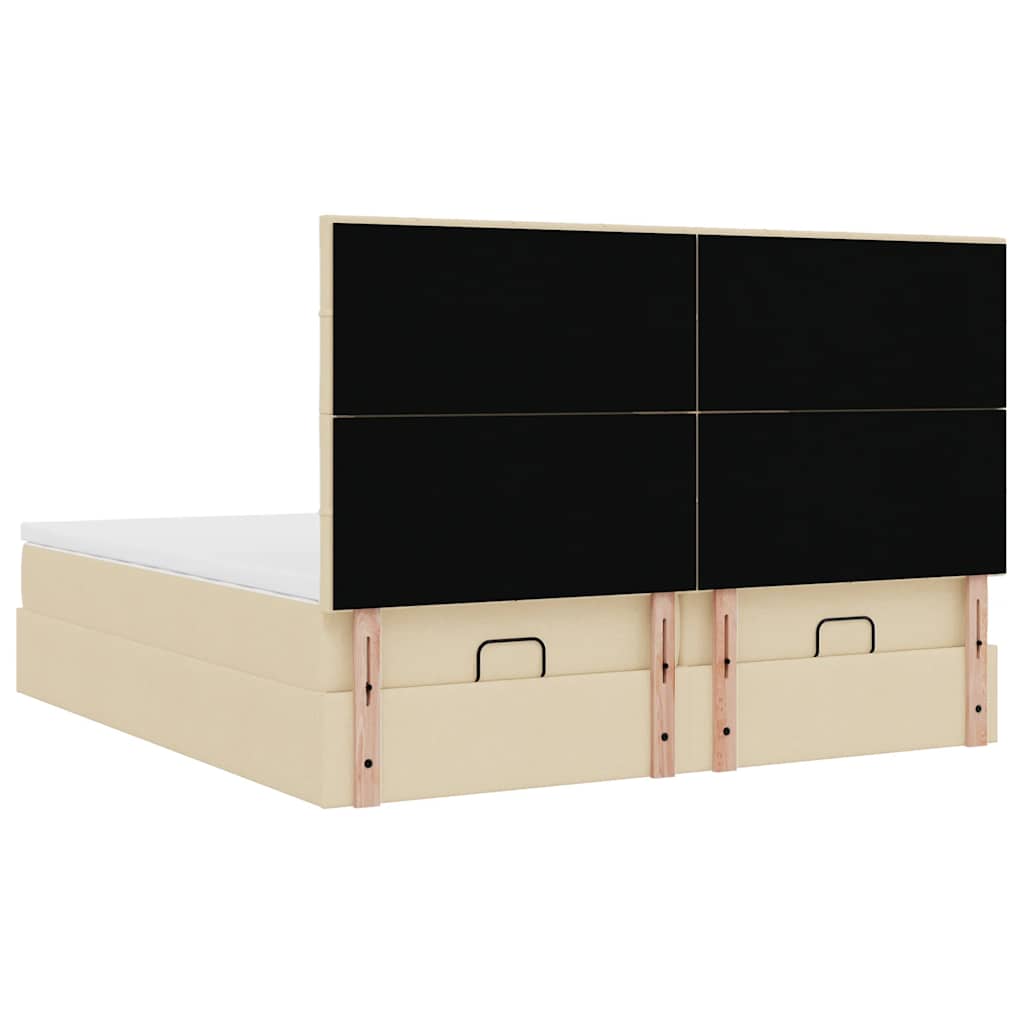 Οθωμανικό κρεβάτι με στρώματα Κρέμα 180x200cm ύφασμα