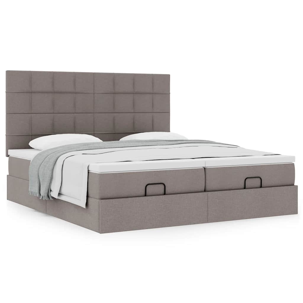Οθωμανικό κρεβάτι με στρώματα Taupe 200x200cm ύφασμα