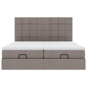 Οθωμανικό κρεβάτι με στρώματα Taupe 200x200cm ύφασμα