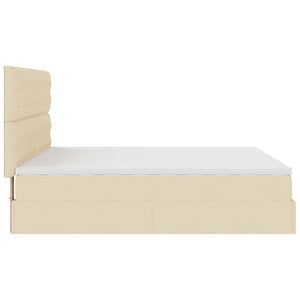 Οθωμανικό Κρεβάτι με Στρώματα Κρέμα 160x200cm Ύφασμα