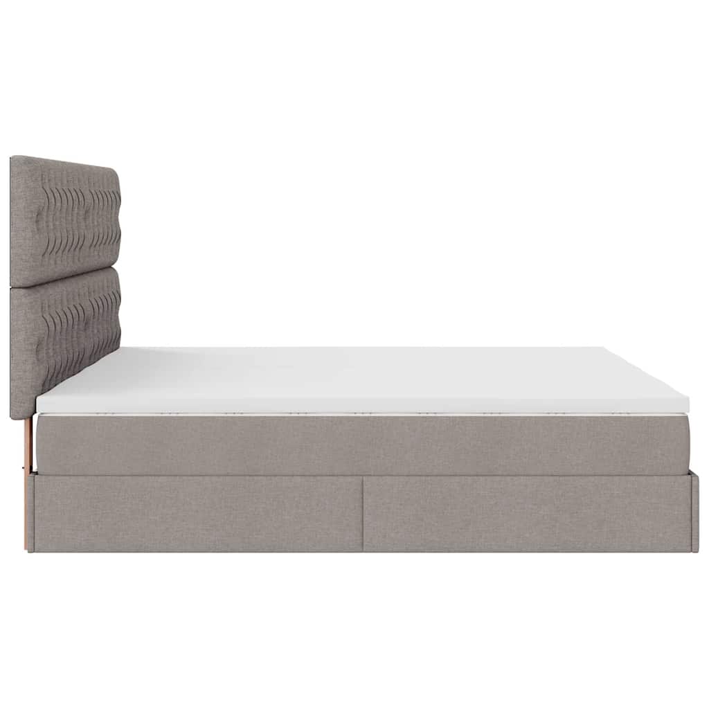 Οθωμανικό κρεβάτι με στρώματα Taupe 200x200cm ύφασμα - Pakobazaar