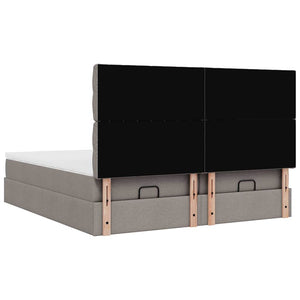 Οθωμανικό κρεβάτι με στρώματα Taupe 200x200cm ύφασμα - Pakobazaar