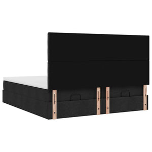 Οθωμανικό κρεβάτι με στρώματα Μαύρο 160x200cm Ύφασμα - Pakobazaar