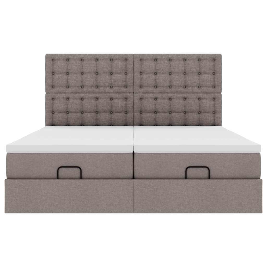 Οθωμανικό κρεβάτι με στρώματα Taupe 200x200cm ύφασμα - Pakobazaar