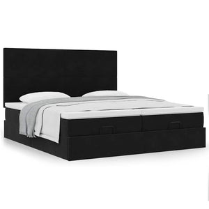 Οθωμανικό κρεβάτι με στρώματα Μαύρο 160x200cm Velvet - Pakobazaar