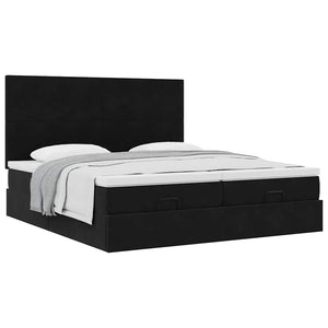 Οθωμανικό κρεβάτι με στρώματα Μαύρο 180x200cm Velvet - Pakobazaar