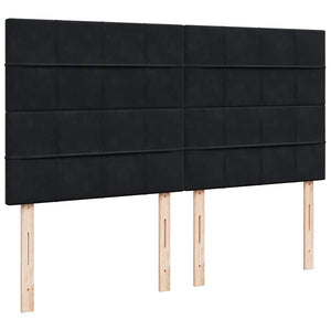 Οθωμανικό κρεβάτι με στρώματα Μαύρο 160x200cm Velvet
