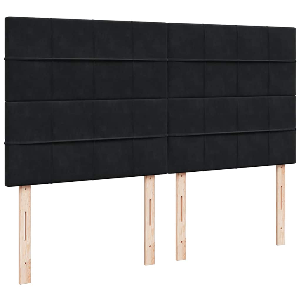 Οθωμανικό κρεβάτι με στρώματα Μαύρο 200x200cm Velvet