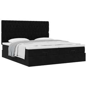 Οθωμανικό κρεβάτι με στρώματα Μαύρο 160x200cm Velvet