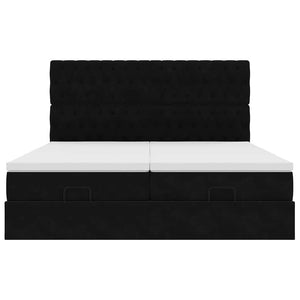 Οθωμανικό κρεβάτι με στρώματα Μαύρο 200x200cm Velvet - Pakobazaar