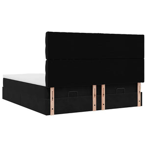 Οθωμανικό κρεβάτι με στρώματα Μαύρο 200x200cm Velvet - Pakobazaar