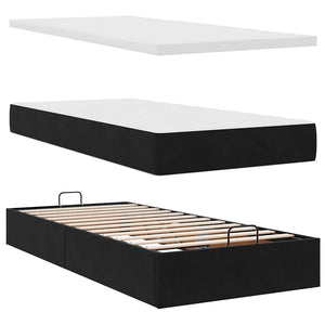 Οθωμανικό κρεβάτι με στρώματα Μαύρο 200x200cm Velvet - Pakobazaar