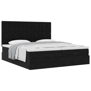 Οθωμανικό κρεβάτι με στρώματα Μαύρο 160x200cm Velvet - Pakobazaar