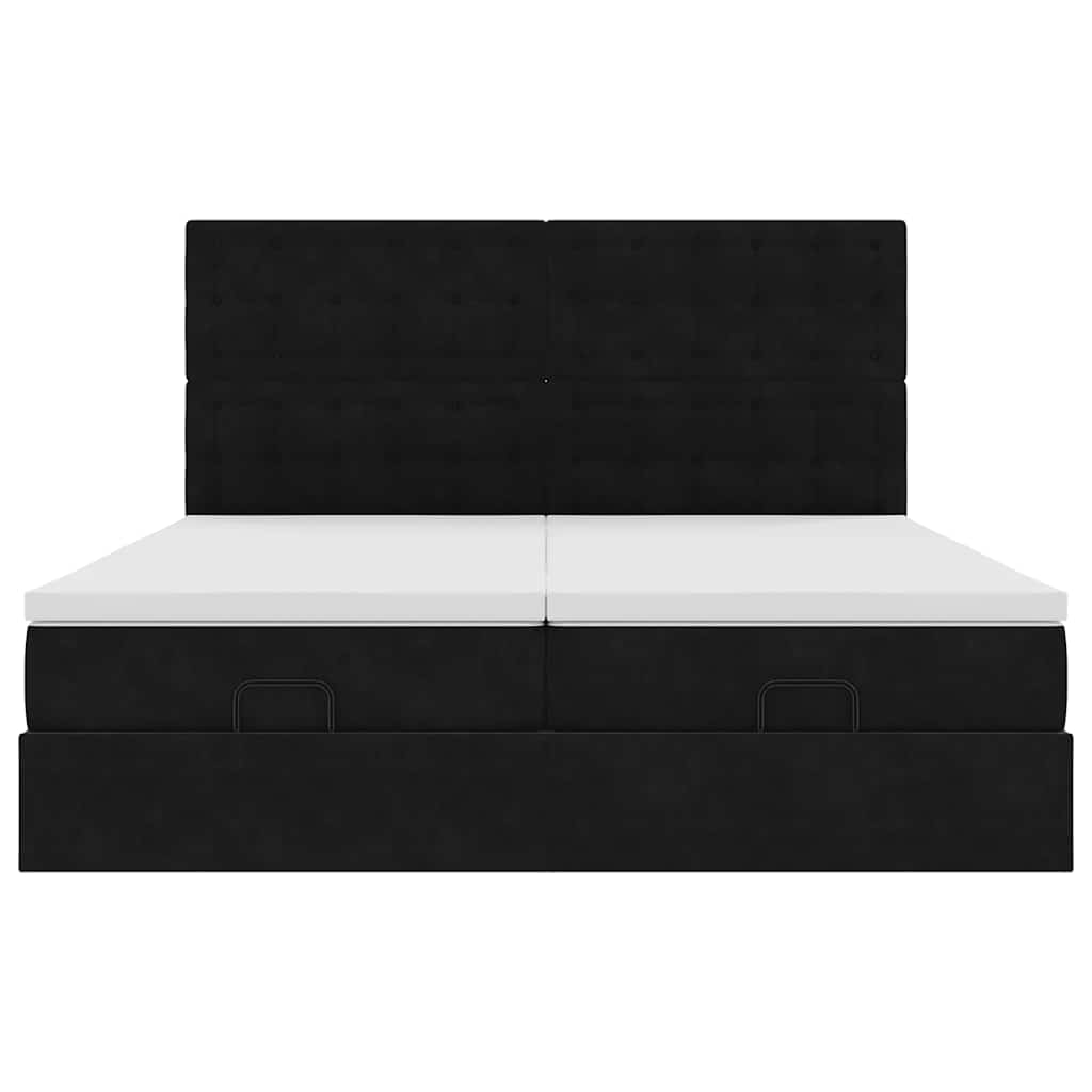 Οθωμανικό κρεβάτι με στρώματα Μαύρο 160x200cm Velvet - Pakobazaar