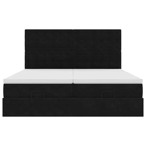 Οθωμανικό κρεβάτι με στρώματα Μαύρο 160x200cm Velvet - Pakobazaar