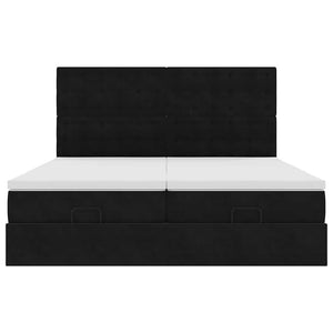Οθωμανικό κρεβάτι με στρώματα Μαύρο 180x200cm Velvet