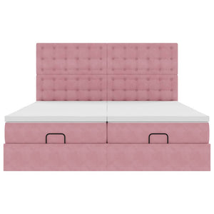 Οθωμανικό κρεβάτι με στρώματα ροζ 200x200cm Velvet - Pakobazaar