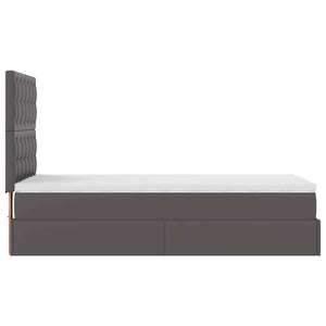 Οθωμανικό κρεβάτι με στρώμα & LEDs Grey 90x190cm Faux Leather - Pakobazaar