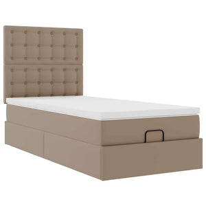 Οθωμανικό κρεβάτι με στρώμα & LEDs Cappucino Faux Leather - Pakobazaar