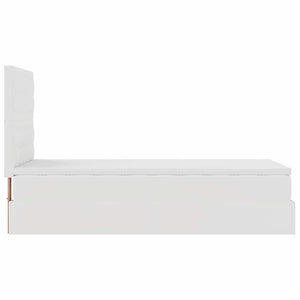 Οθωμανικό κρεβάτι με στρώμα & LEDs Λευκό 90x200cm Faux Leather - Pakobazaar